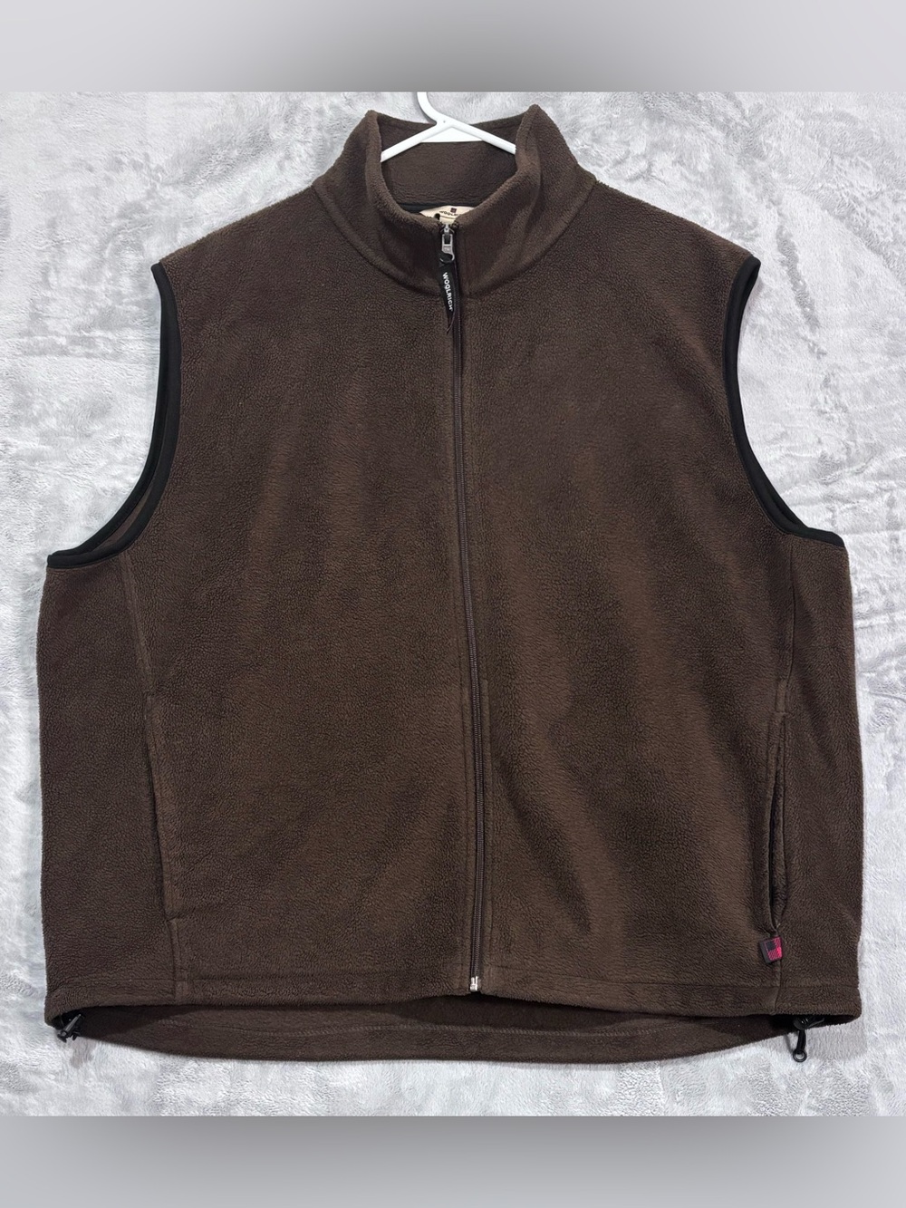 Woolrich Mens Fleece Vest 2XL Brown Full Zip
